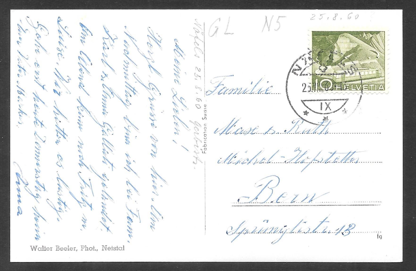 Cartoline postali: Netstal Gesamtansicht mit Glärnischkette – Usato da Olten venduto da clotaldi 1