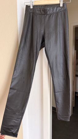 Leggings Kunstleder schwarz, Grösse 34