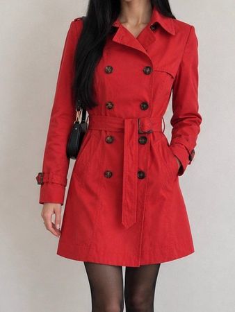 Trenchcoat Weekend MaxMara rot Grösse 36 mit Gebrauchsspuren