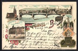 Litho Basel, Münster, Rathaus, Denkmal 