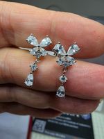 Boucles d'oreille argent avec moissanites de 0,063  ct