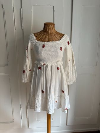 FREE PEOPLE - Kleid weiss geblümt XS