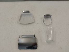 Bad-Set 3-tlg WC-Rollenhalter Seifenschale Zahnputzglas
