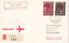 Erstflug Swissair Caravelle Zürich - Tel Aviv 1960, ab FL