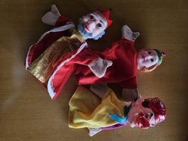 3 Handpuppen Set König Prinzessin Kasperle 