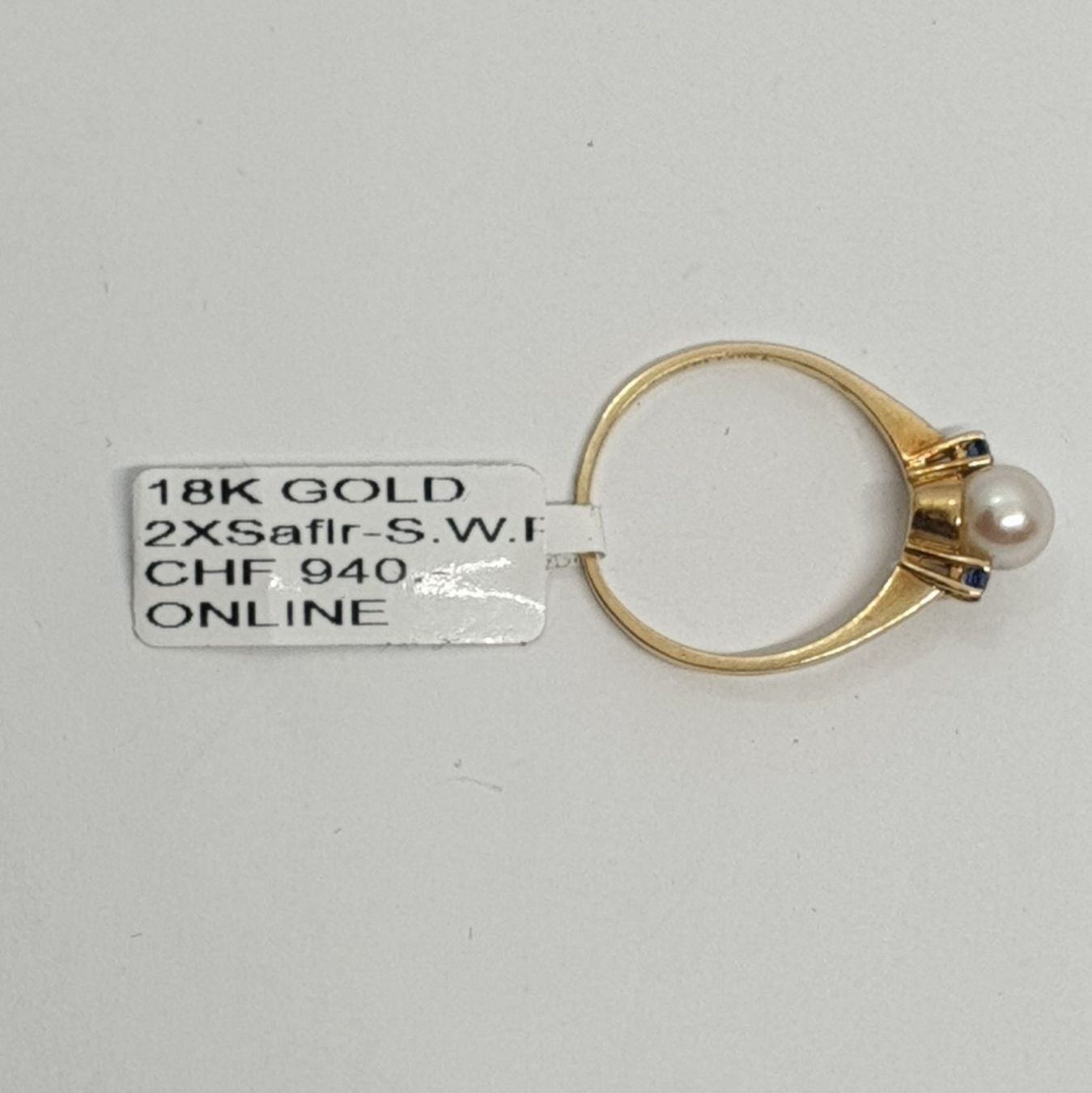 Anelli: Echt 18K Gold - S.W.P, Saphir Ring – Usato da Luzern venduto da Goldhaus-Luzern 1