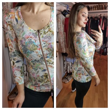 Strickjacke /Bluse Eva Claudi Größe 38-40  viscose