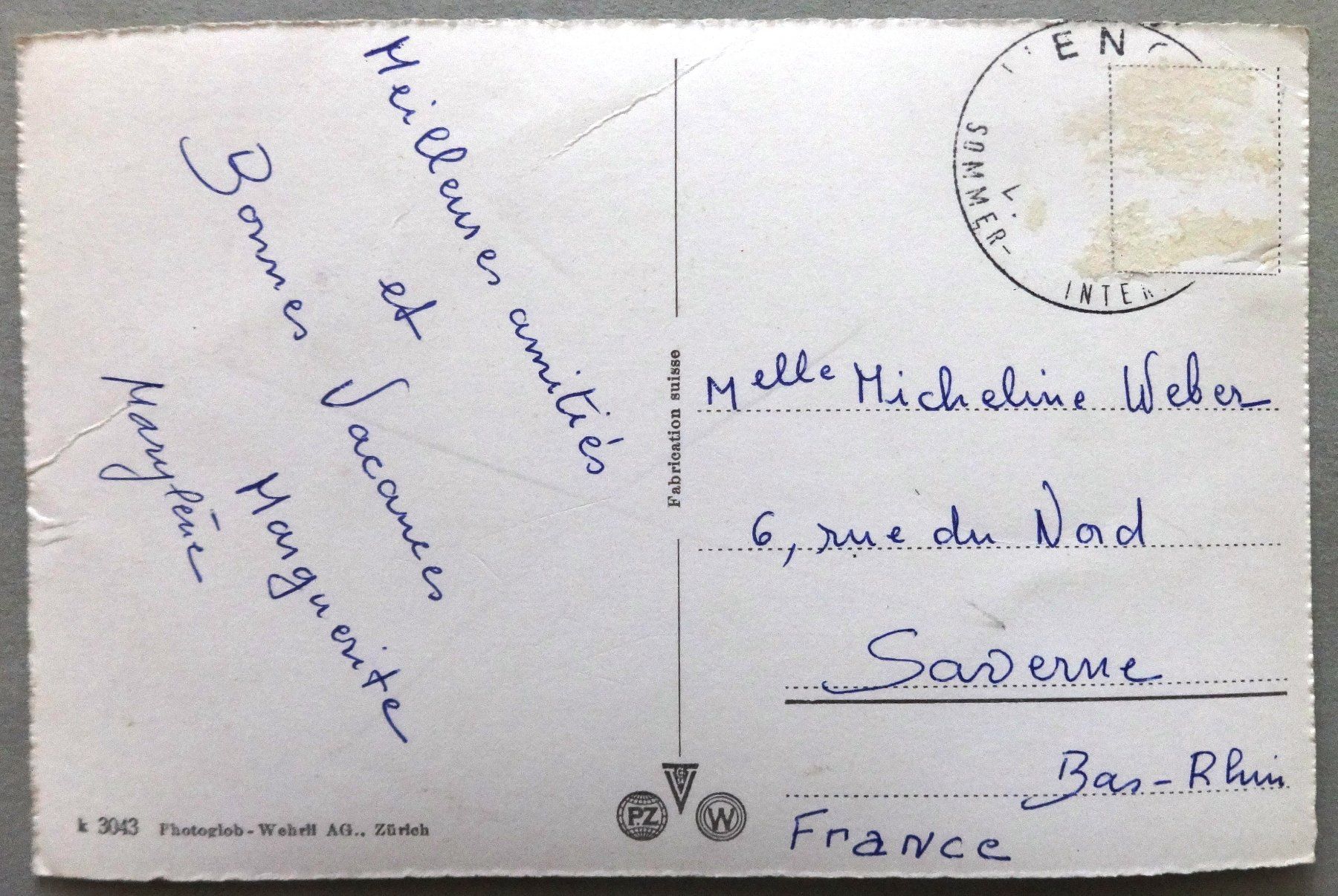 Cartoline postali: Wengen mit Lauterbunnental – Difettoso da Fétigny venduto da Billy2miny 1
