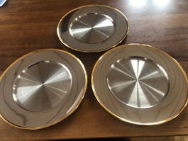 6 Platzteller von Spring mit Goldrand in Inox 18/ 10