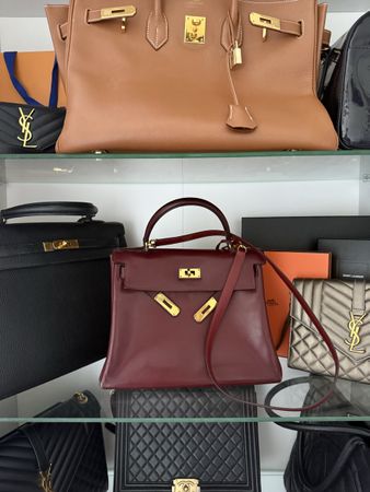 Original Hermès Kelly 28 / Box-Leder / inkl. Schultergurt 