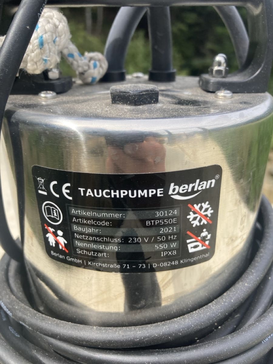 Berlan Tauchpumpe BTPS50E, ideal für den Gartenteich (Gebraucht) in ...