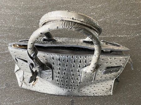 Schicke Damenhandtasche Straussenleder Optik