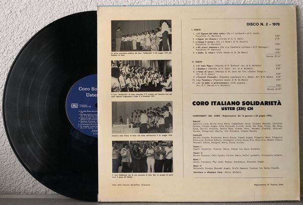 Schallplatten: USTER - CORO ITALIANO SOLIDARIETÀ - 1978 – Gebraucht aus Greifensee von scharmant 1