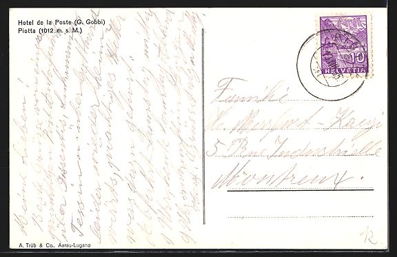 Cartes postales: AK Piotta, Hotel de la Poste – D'occasion à Berlin par bartko-reher 1