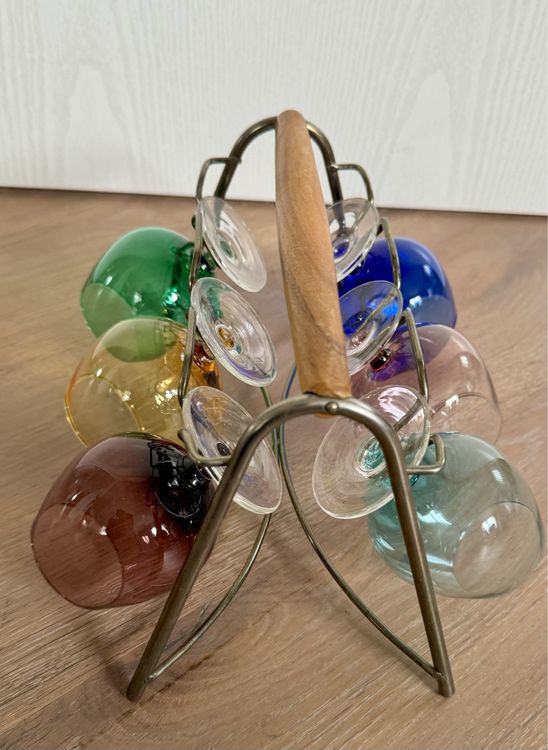 50er Jahre Gläser im Ständer Rockabilly vintage Glas | Kaufen auf Ricardo