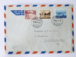 Flugbrief - BASEL 30.VIII.55 > USA, PP-Frankatur