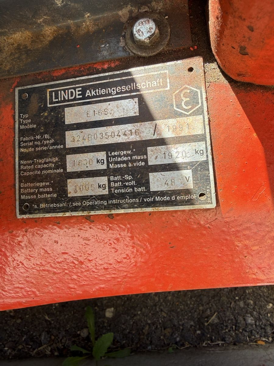 Linde Chariots à fourches & chariots élévateur: Linde Frontstapler E-16-S – D'occasion à Embrach par embr12 3