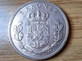 Dänemark 5 Kroner 1960 fast unzirkuliert!