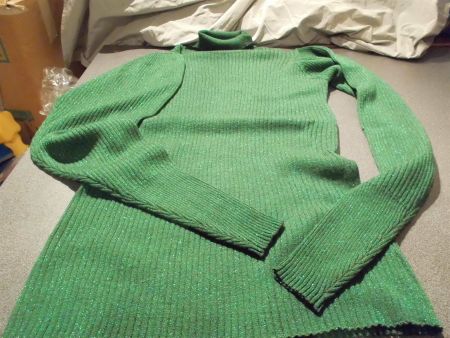 Rollkragenpullover ca. Grösse S, grün/Gl