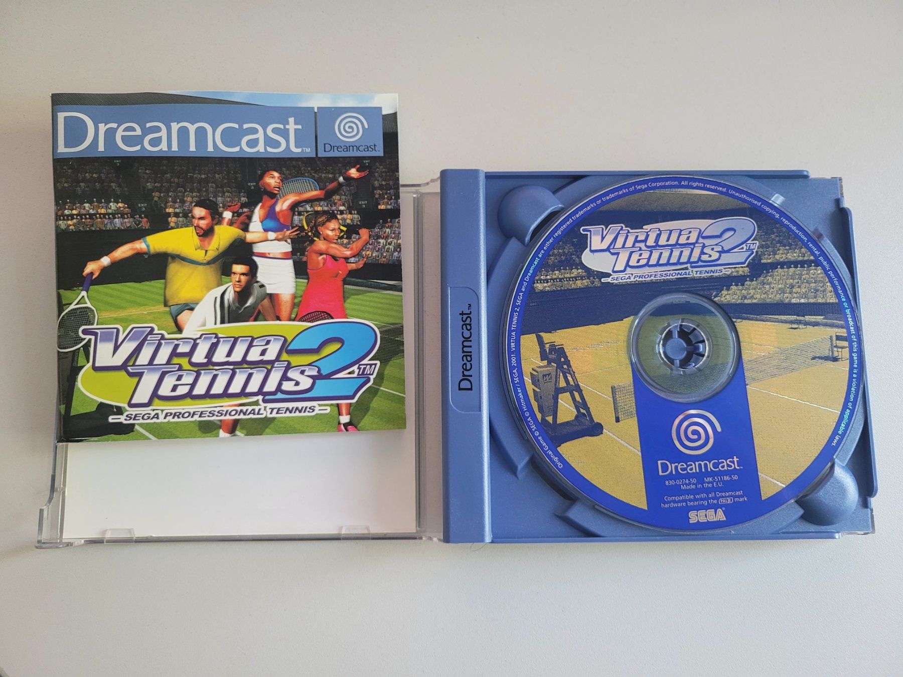 Jeu Virtua Tennis 2 Sega Dreamcast PAL EUR - Occasion Bon état Complet Avec Notice