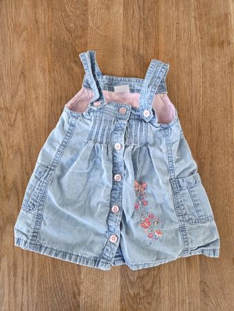 Jeans Kleid mit Schmetterlingen, Gr. 56, Newborn, Röckli