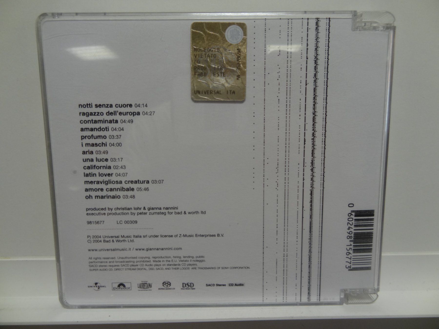 CD: G. Nannini CD "Perle" 2004 - Super Zustand, Sacd – Usato da luzern venduto da musicandart 1