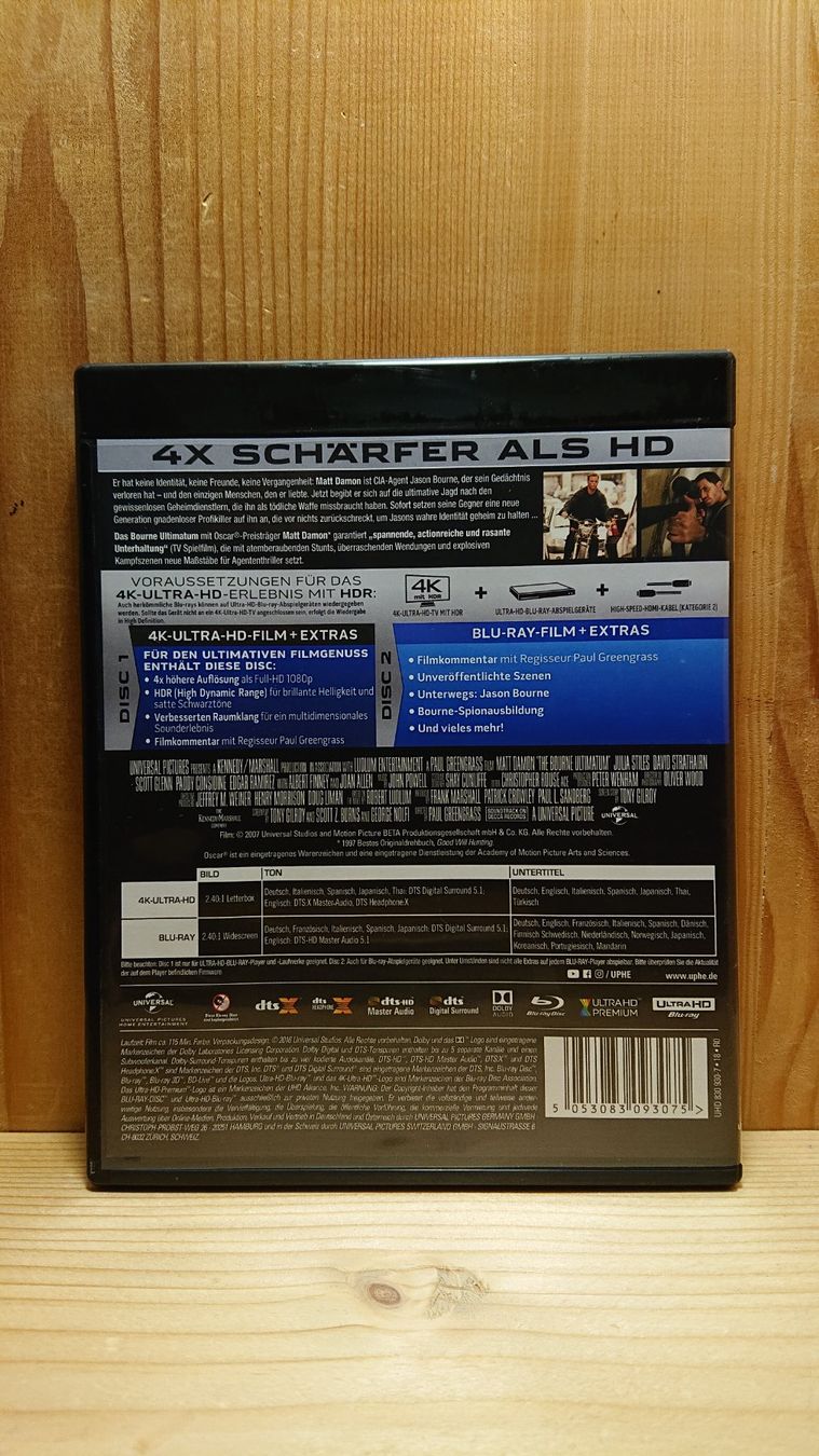 Tutti i DVDs: DAS BOURNE ULTIMATUM in 4K UHD Blu-Ray – Usato da Wilderswil venduto da Exebub 1