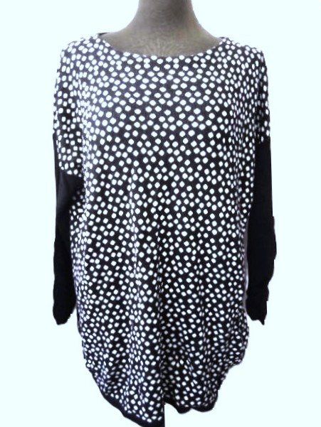 Alba Moda Maglioni & Felpe: Gr. 46 ALBA MODA Pulli Punktemuster 82cm lang Coton/Viskose – Usato da Basel venduto da frau.sommerwind