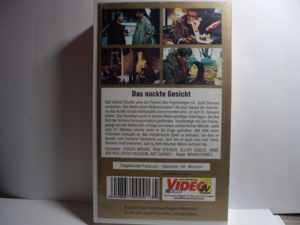 Alle VHS: VHS    Roger Moore  DAS NACKTE GESICHT – Neu (gemäss Beschreibung) aus Langnau i. E. von mar_hw58 1