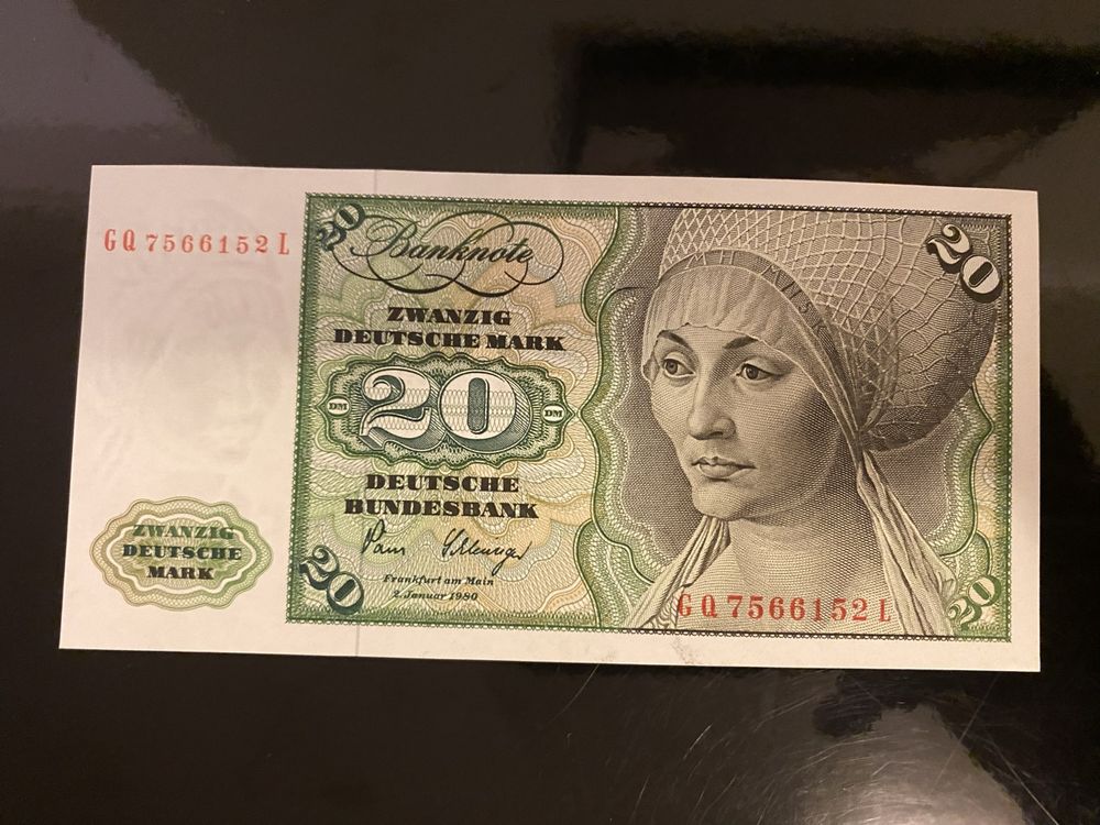 Deutschmark 20 UNC Bankfrisch 1980 (Neu und originalverpackt) in ...