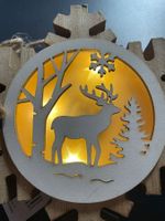 LED Weihnachtsdeko Hirsch Schneeflocke Batteriebetrieben/OVP