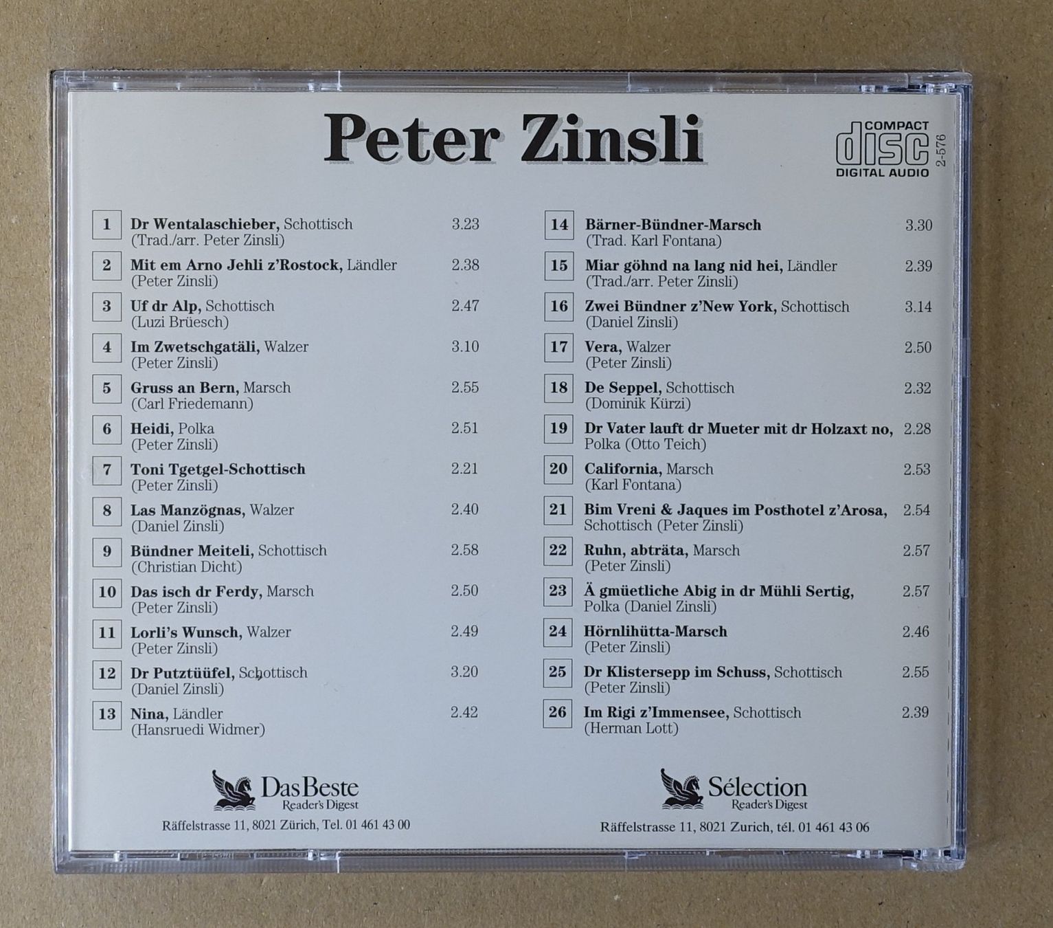 CD: Peter Zinsli - Schweiz - D24 – Usato da Sessa venduto da discoverymedia 1