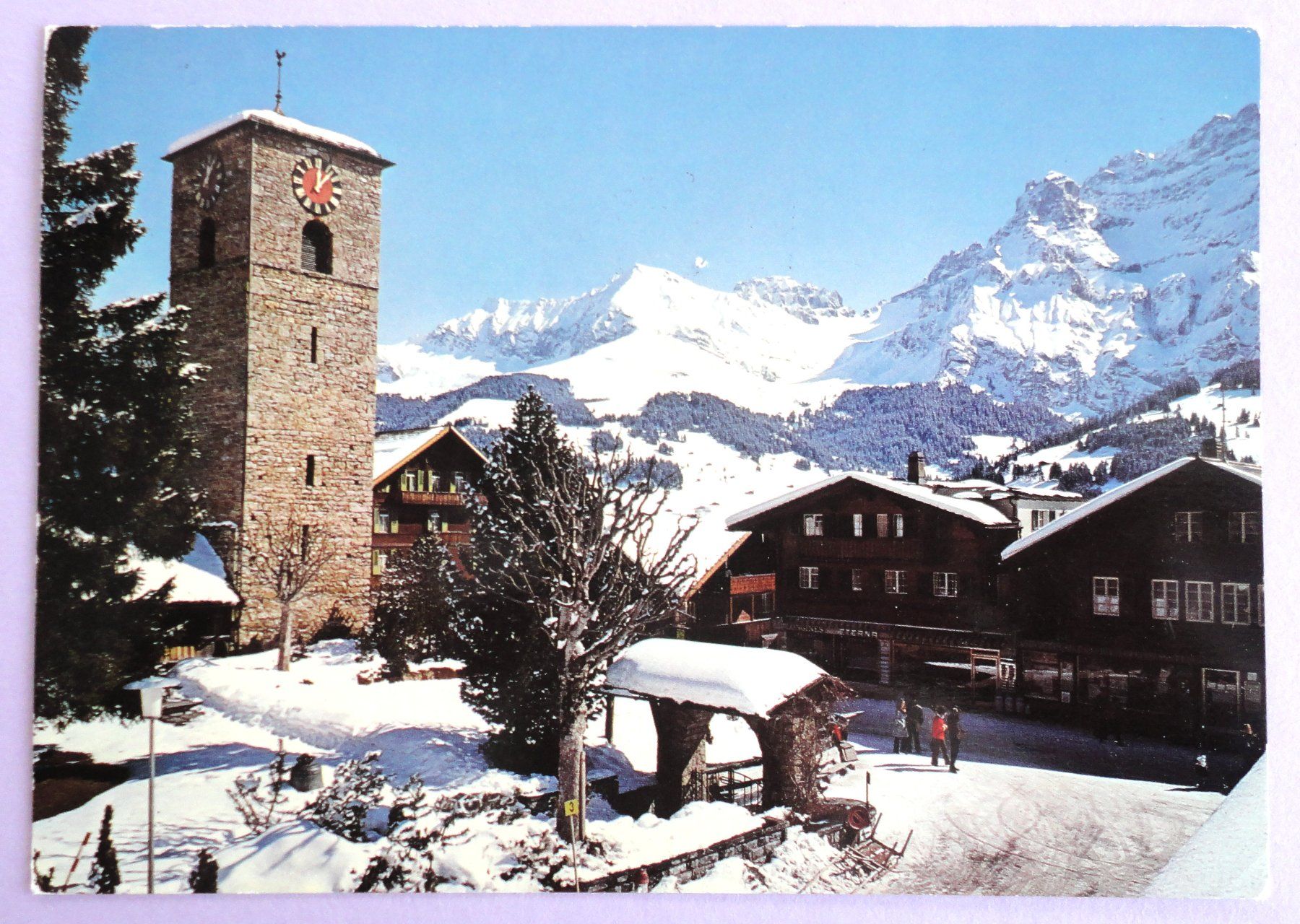 Cartoline postali: Adelboden, Kirche, Bonderspitz – Usato da Fétigny venduto da Billy2miny