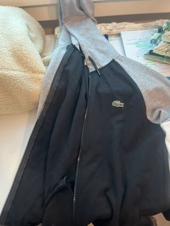 Lacoste Kapuzenjacke schwarz grau Reissverschluss Herren