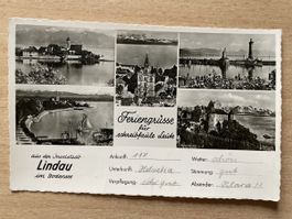 Alte Ansichtskarte Lindau Bodensee, Schiffe, 1952 STEMPEL!