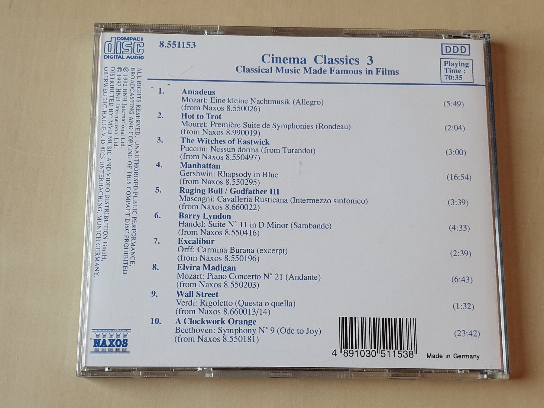 CD: Cinema Classics 3 – Usato da Stansstad venduto da collectorsshop 1