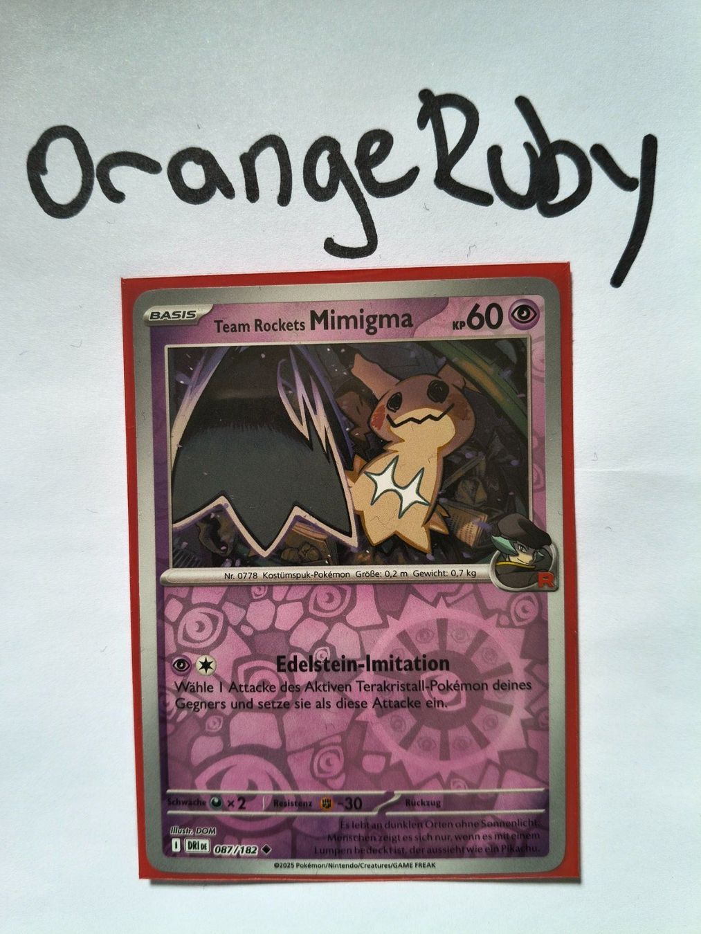 Pokémon Carte collezionabili: Team Rockets Mimigma 087/182 REVERSE Ewige Rivalen DRI DE – Usato da St. Gallen venduto da OrangeRuby