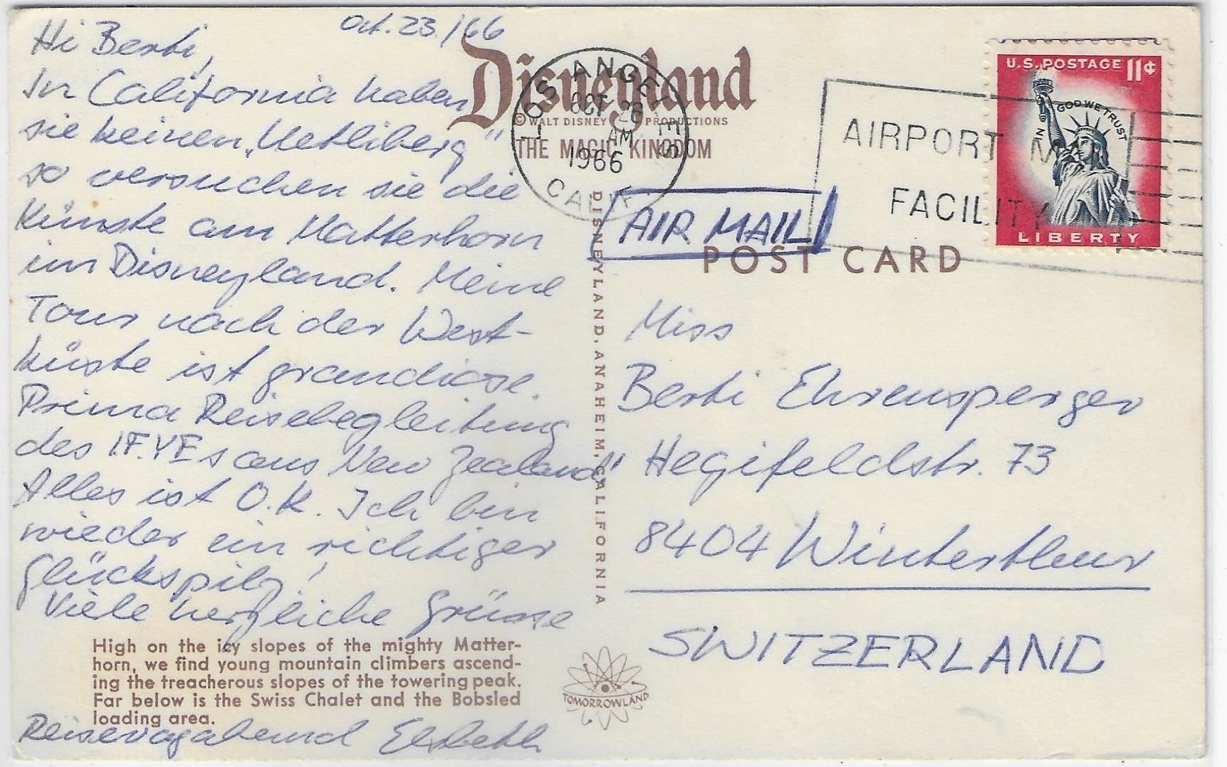 Cartes postales: USA - Disneyland - Matterhorn – D'occasion à Ettingen par Kartenplanet 1
