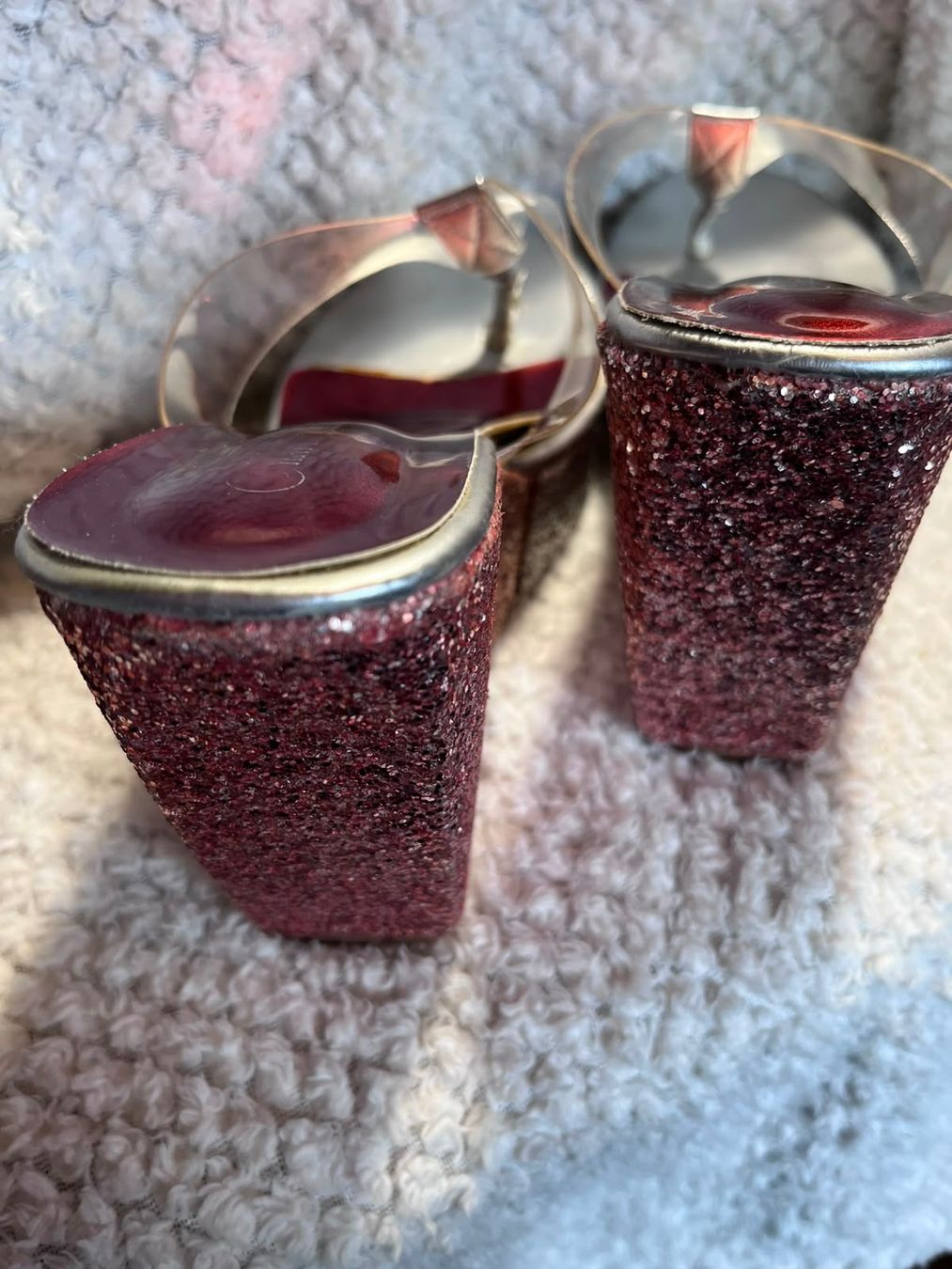 Damenschuhe: Plateau Flip Flops mit Glitter – Gebraucht aus Flüelen von Raubkatze-Achilles 3