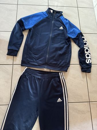 Adidas Trainingsanzug Gr. 13-14J / 164 blau weiss