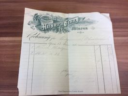 Alte Rechnung Heinrich Fehr Glarus Rarität!