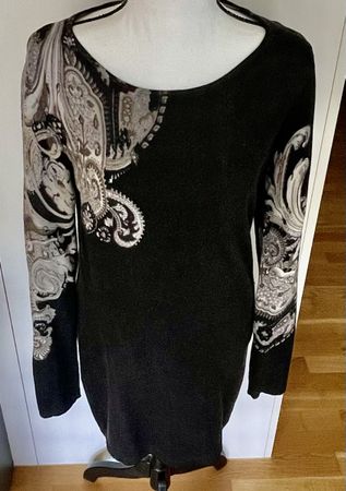 Schickes Langarmkleid Gr. M Schwarz Paisley Muster Madeleine