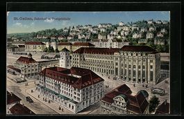St. Gallen, Neuer Bahnhof und Postgebäu