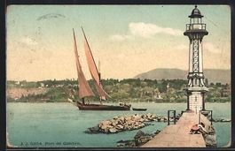 AK Genève, Port, 1910
