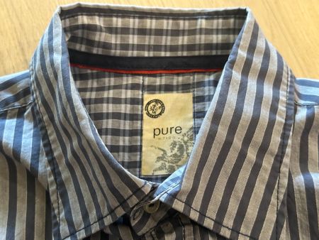 Hemd - blau gestreift - Pure - Gr- L - TOP