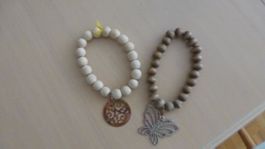 Bracelet en perles de bois Rita yellow