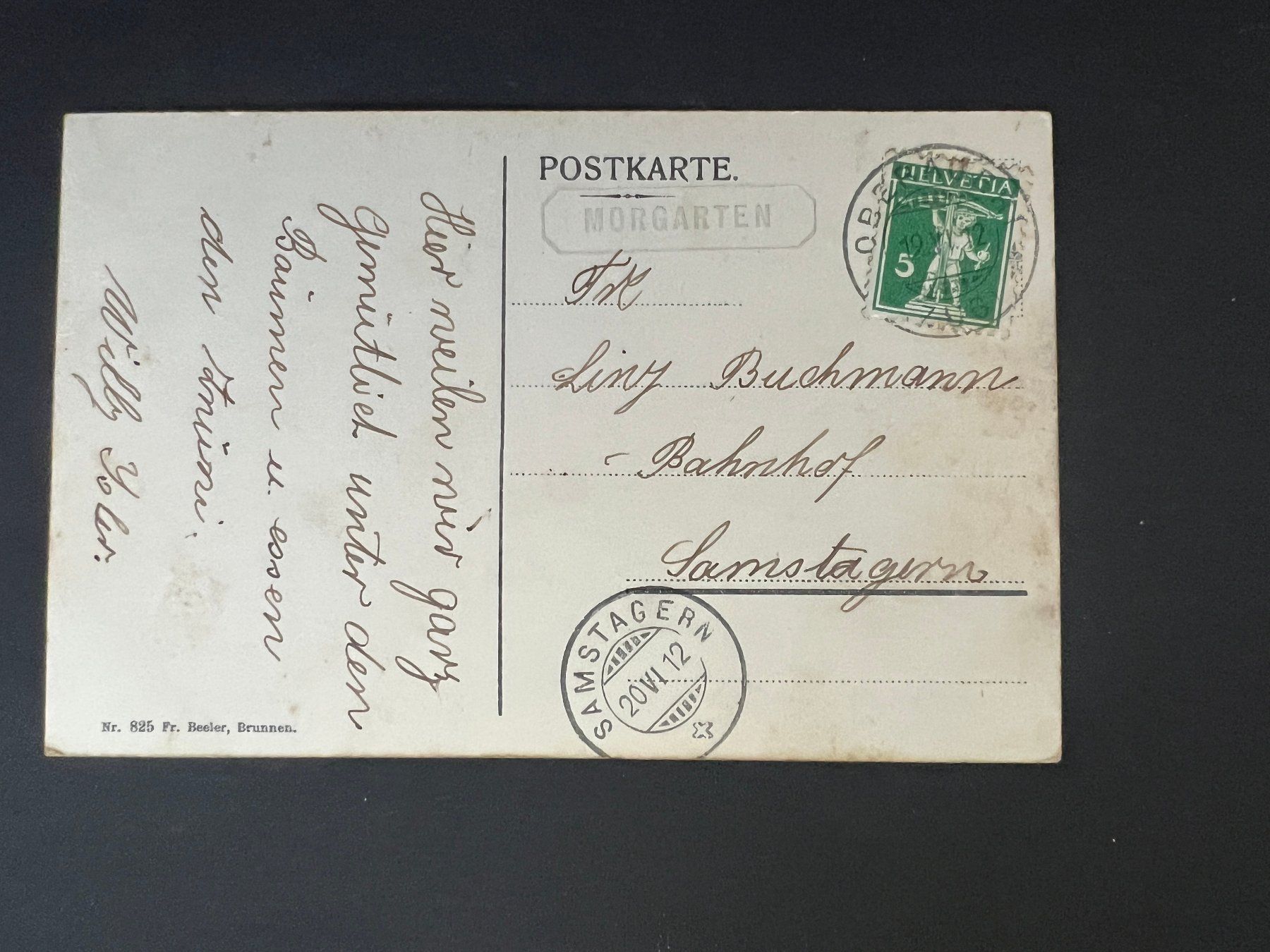 Cartes postales: Ansichtsk. 1912  Morgarten Denkmal (V545) – D'occasion à Hinwil par Sidi4 1