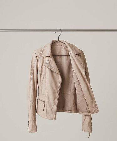 Schöne Lederjacke für den Frühling, Farbe Altrosa Größe XS