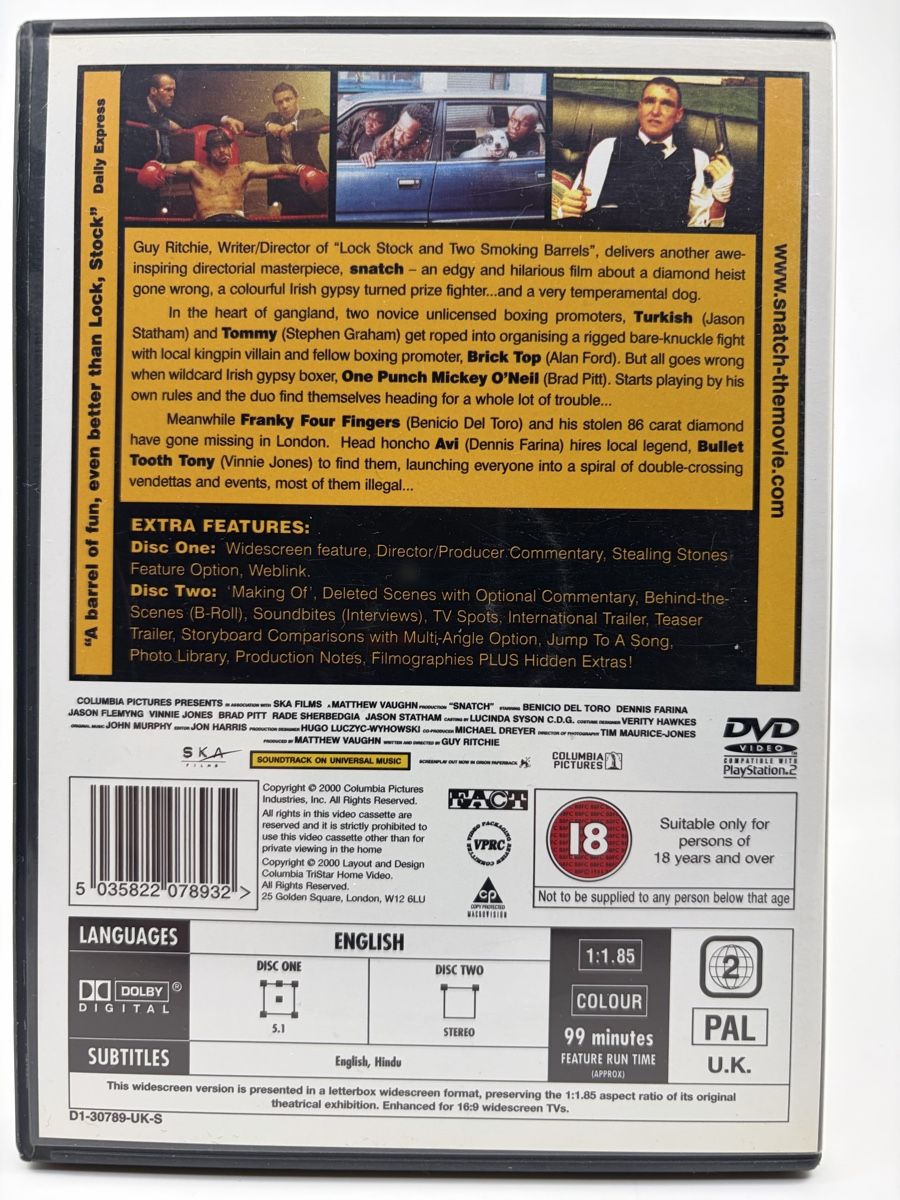 Tutti i DVDs: Snatch - Stealing Stones and Breakin' Bones - DVD - Top! – Usato da Gossau SG venduto da gD_MerchAndMore 1