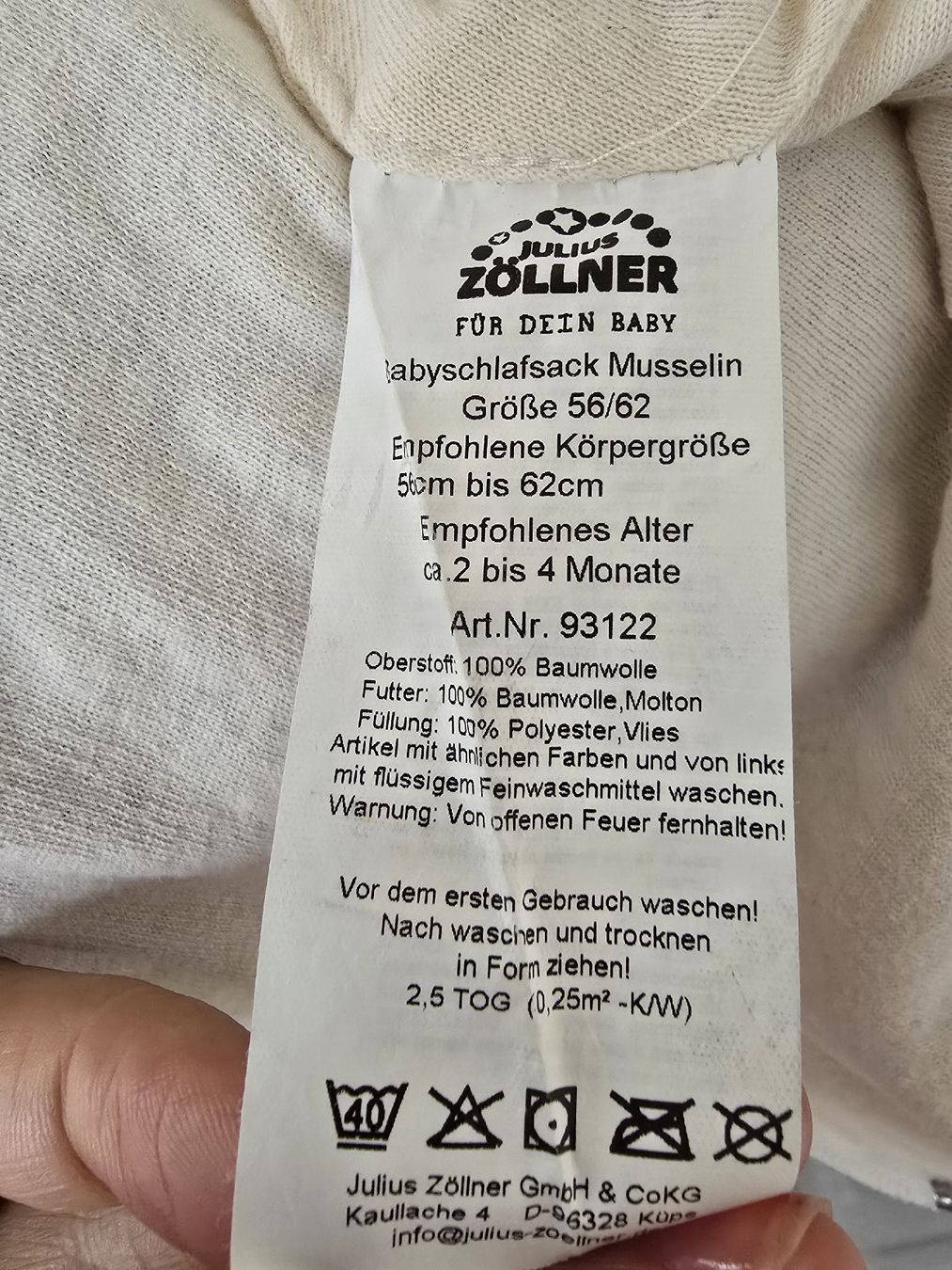 Sacchi a pelo: Julius Zöllner Babyschlafsack 56/62 – Usato da Nidau venduto da lena_yellow 5